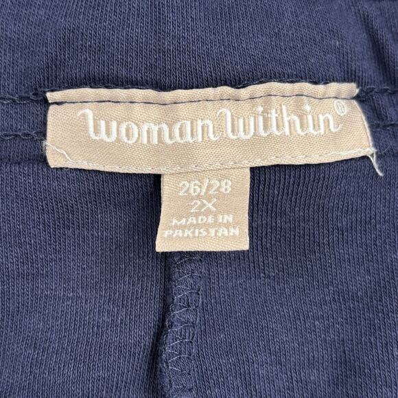 Woman Within Skort Size 2X Navy Blue Shorts Lining Pull On Pockets Stretch - Picture 3 of 9